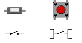 Кнопочный выключатель на схеме